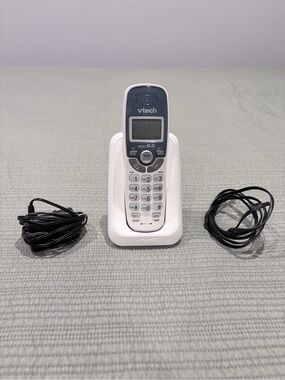 VTech White DECT 6.0 Cordless Phone with Handset and Base